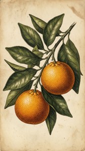 Vintage Mandarin Illustration