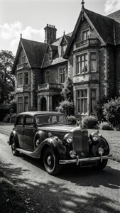 Vintage Mansion Monochrome