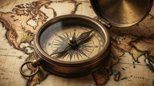 Vintage Map Compass