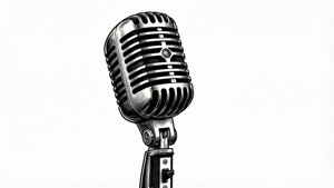 Vintage Microphone Line Art