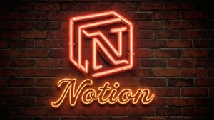 Vintage Neon Notion Sign