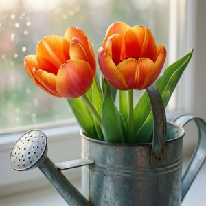 Vintage Orange Tulips