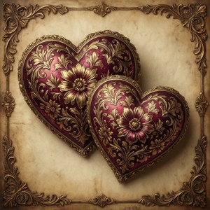 Vintage Ornate Hearts