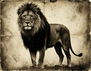 Vintage Paper Lion