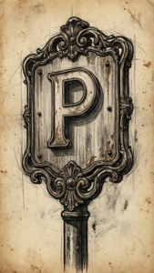 Vintage Parking Sign Sketch