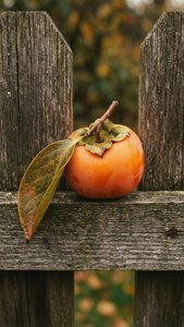 Vintage Persimmon on Fence