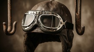 Vintage Pilot Hat with Goggles