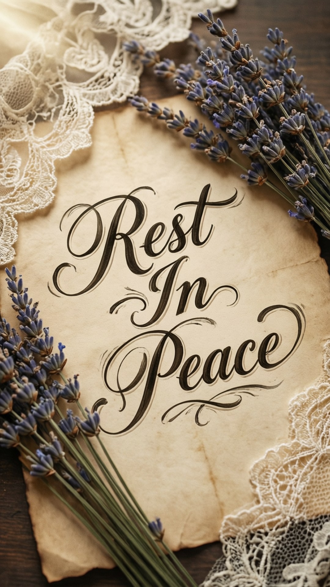 Vintage Rest In Peace by Wallpapers.art Studio