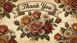 Vintage Rose Thank You