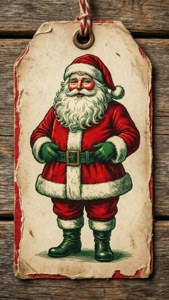 Vintage Santa Tag