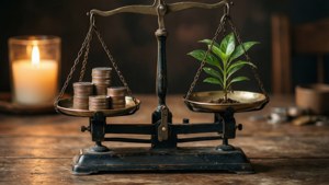 Vintage Scale Coins Plant