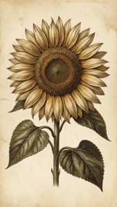 Vintage Sunflower Botanical