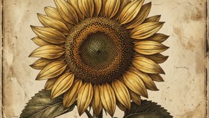 Vintage Sunflower Print