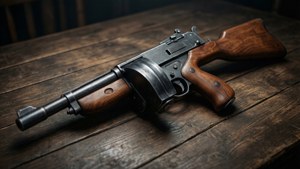 Vintage Tommy Gun Close-Up