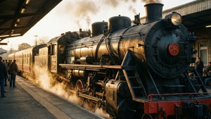 Vintage Train Arrival
