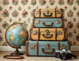 Vintage Travel Stack