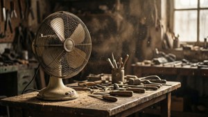 Vintage Workshop Fan Sepia