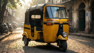 Vintage Yellow Auto Rickshaw