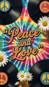 Vinyl Peace and Love Collage