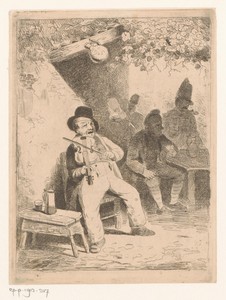 Violist bij een uitspanning
