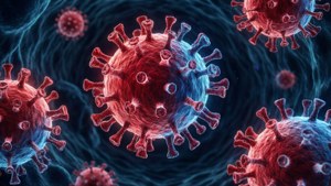 Virus Particles Glowing
