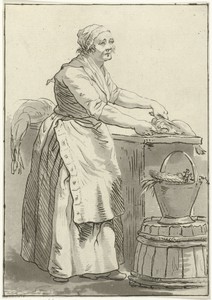 Vis schoonmakende vrouw