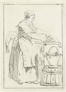 Vis schoonmakende vrouw