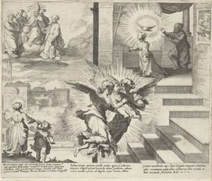 Visioen van Catharina / Catharina door engelen trap opgedragen / Catharina in gebed
