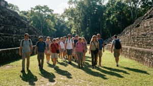 Visitors at Copan