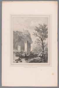 Visser aan de Maas bij het kasteel van Chokier