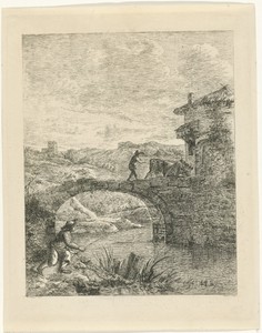 Visser bij een brug