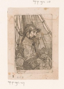 Visser en een jongen aan boord van een zeilschip