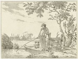 Visser op vlonder