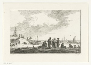 Vissers op het strand