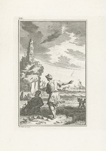 Vissers op het strand in gesprek