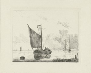 Vissersboot met twee vissers