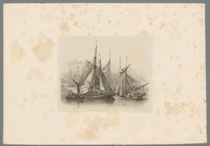 Vissersboten met zeilen voor Billingsgate