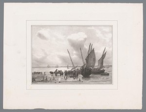 Vissersschepen aan de kust