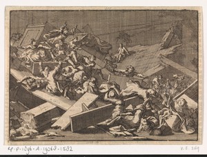Vloer van de huiskerk van de keizerlijk gevolmachtigde graaf von Bercka stort in, 1697
