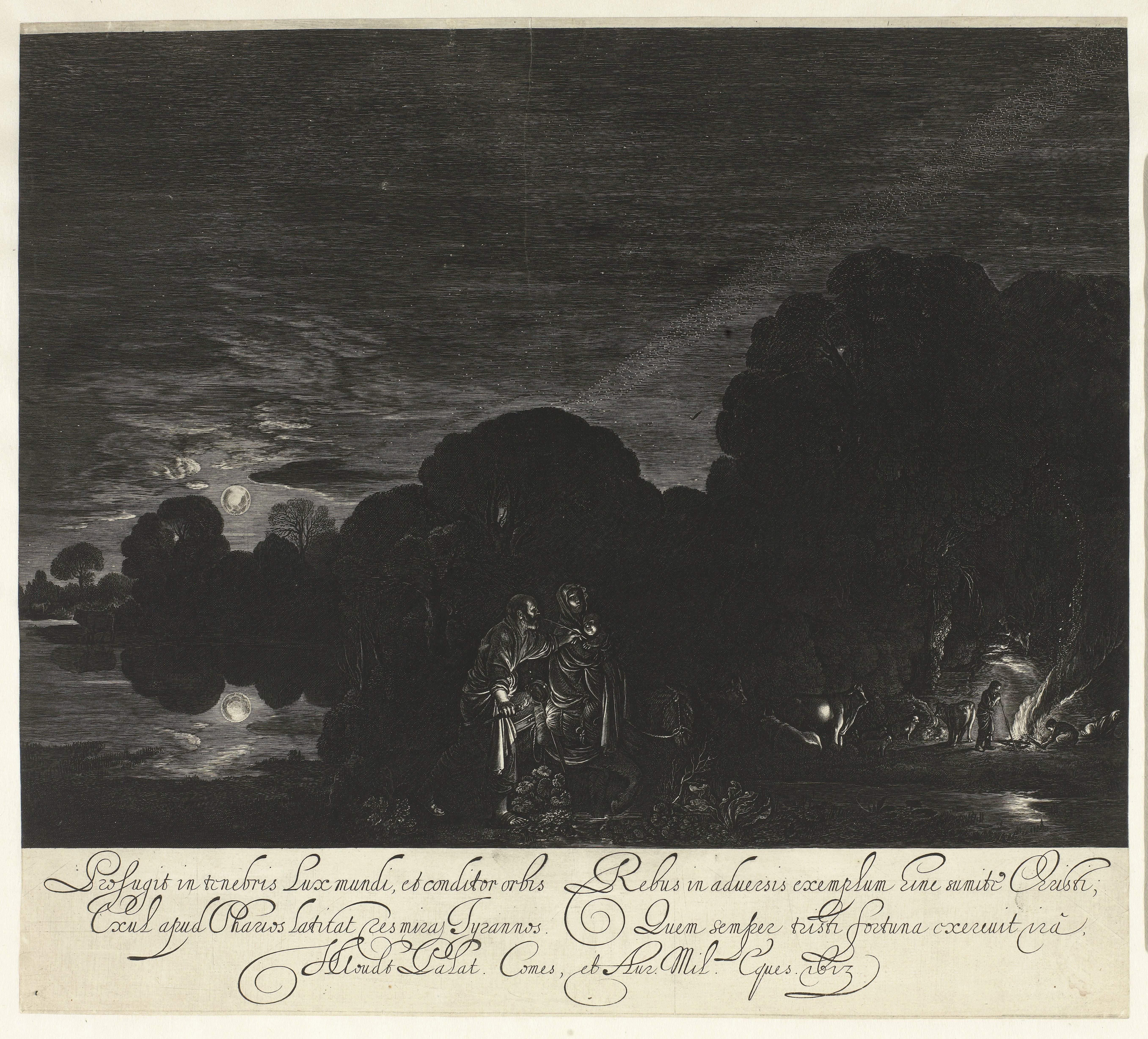 Vlucht naar Egypte by Hendrick Goudt