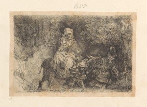 Vlucht naar Egypte: het oversteken van een beek