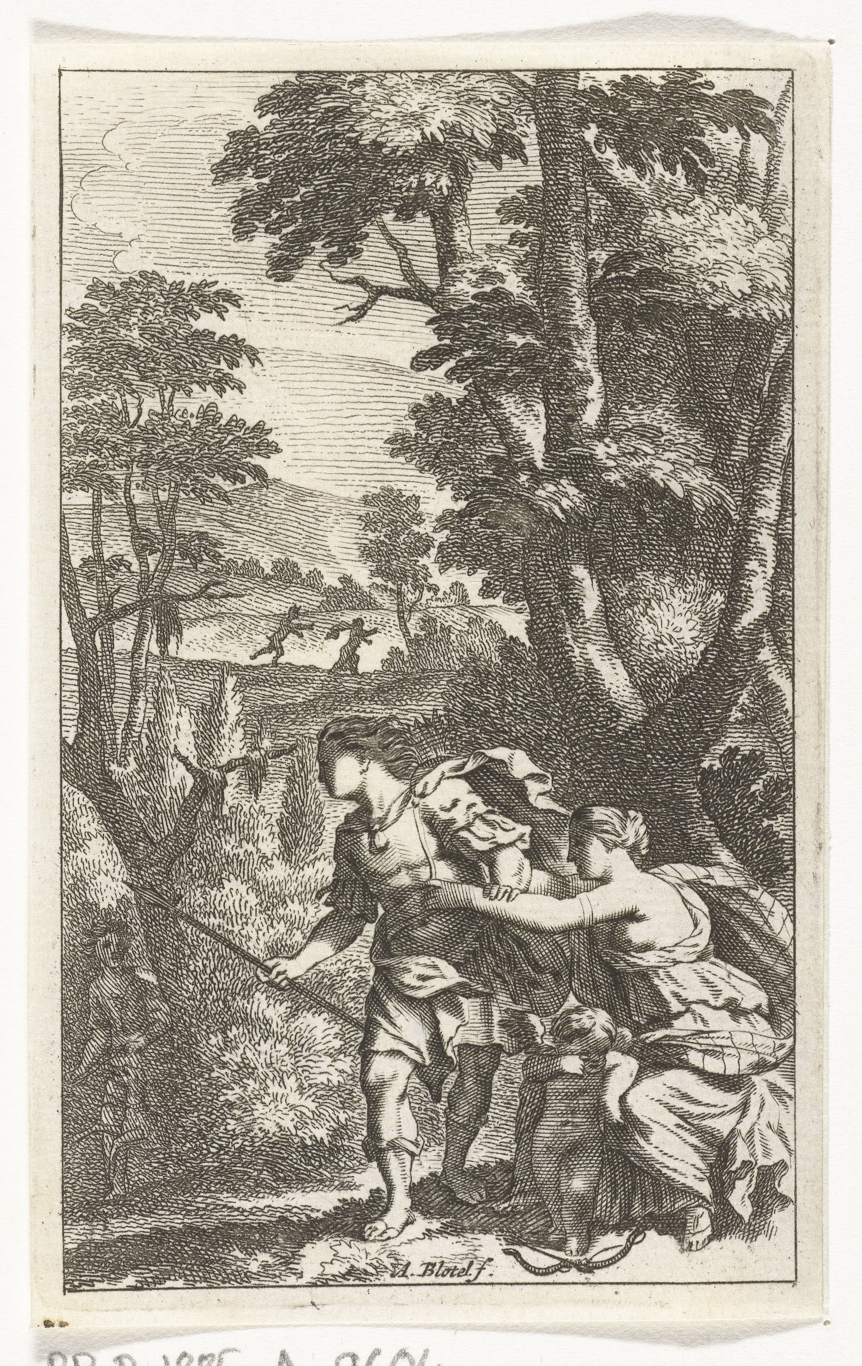 Vluchtende herder by Abraham Bloteling