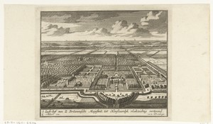 Vogelvlucht aanzicht van Paleis Honselaarsdijk