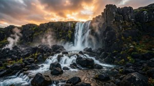 Volcanic Hot Spring Falls