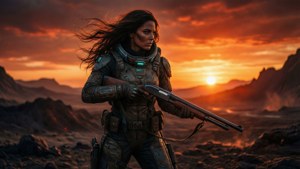 Volcanic Sunset Warrior