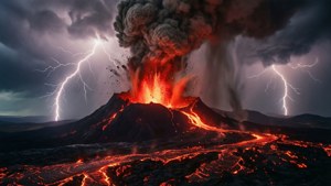 Volcano Lightning Storm