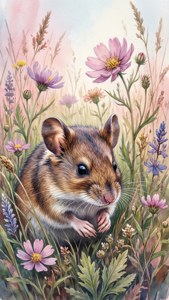 Vole in Flowers