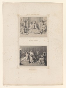Voorstellingen van het oordeel van Salomon en de nieuwe Pausias