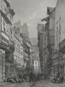 Voyages pittoresques et romantiques dans l'ancienne France.  Bretagne:  Grande rue vieille à Nantes