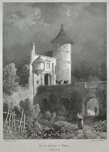 Voyages pittoresques et romantiques dans l'ancienne France.  Franche-Comté:  Vue du Château de Frasne